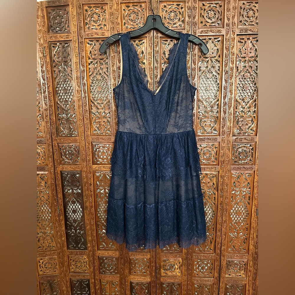 BCBGMaxAzria Blue Lace Cocktail Dress